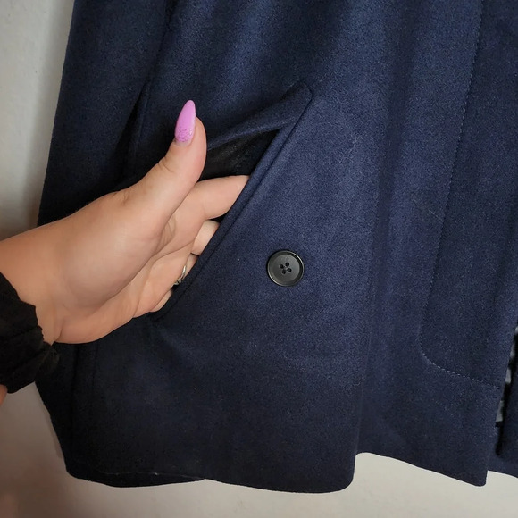 Abercrombie & Fitch Navy Wool Coat - Picture 3 of 16